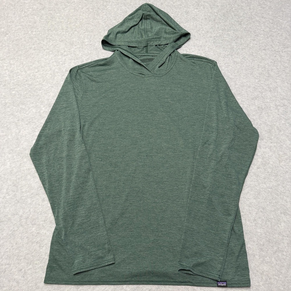 Patagonia Cool Daily Hoodie Mens L Green Long Sleeve Athletic Performance Top
